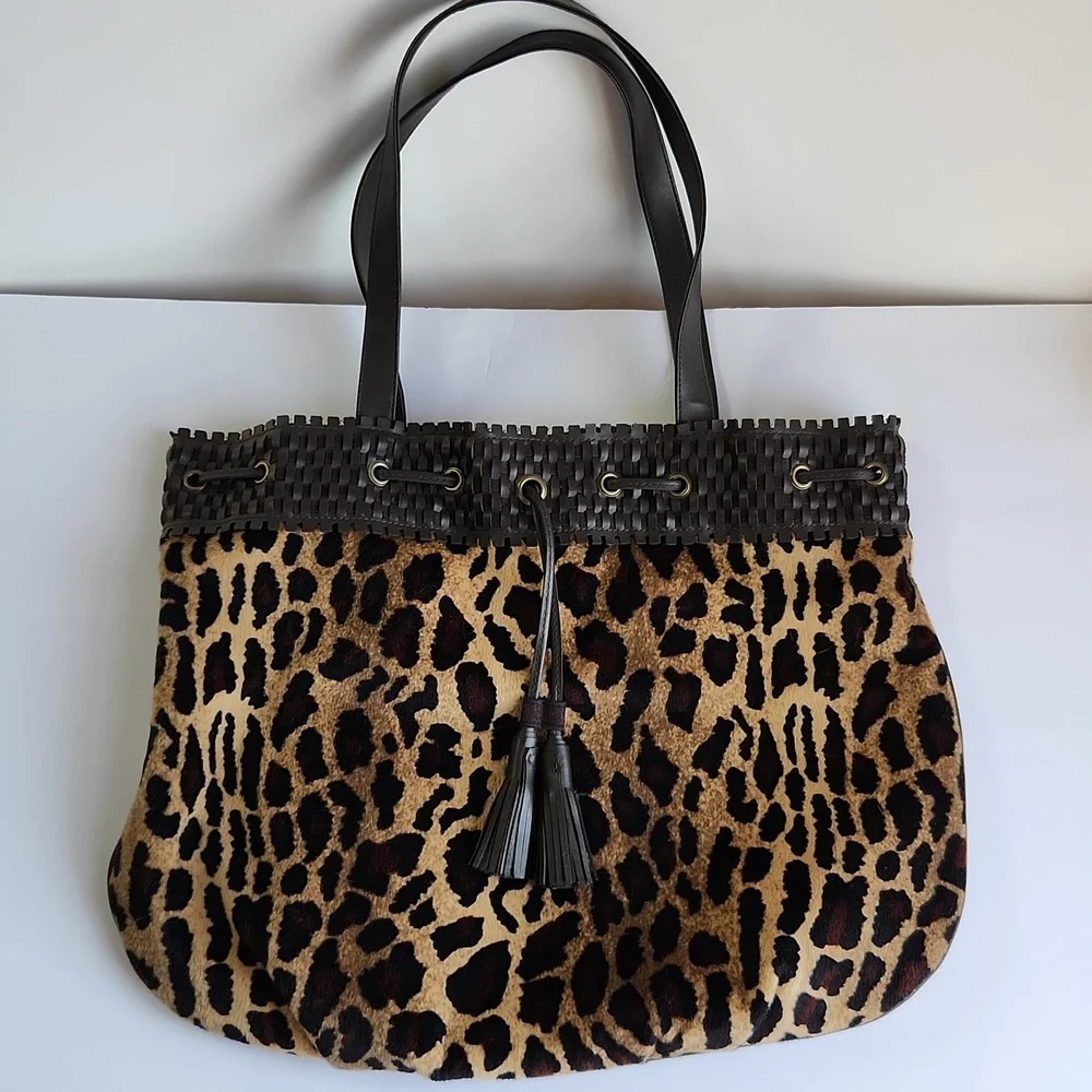 Vintage Lancôme Leopard Print Tote Bag
